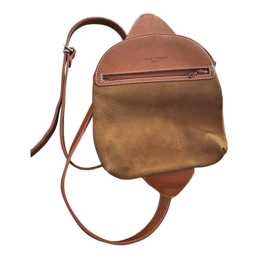 Courrèges Paris Tan Leather Backpack